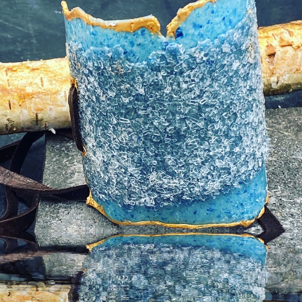 Matana handmade cuff blue gold bohemian bracelet